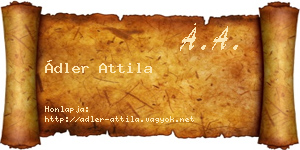 Ádler Attila névjegykártya